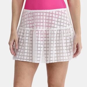 No Boundaries White Crochet Swim Coverup Mini Skirt